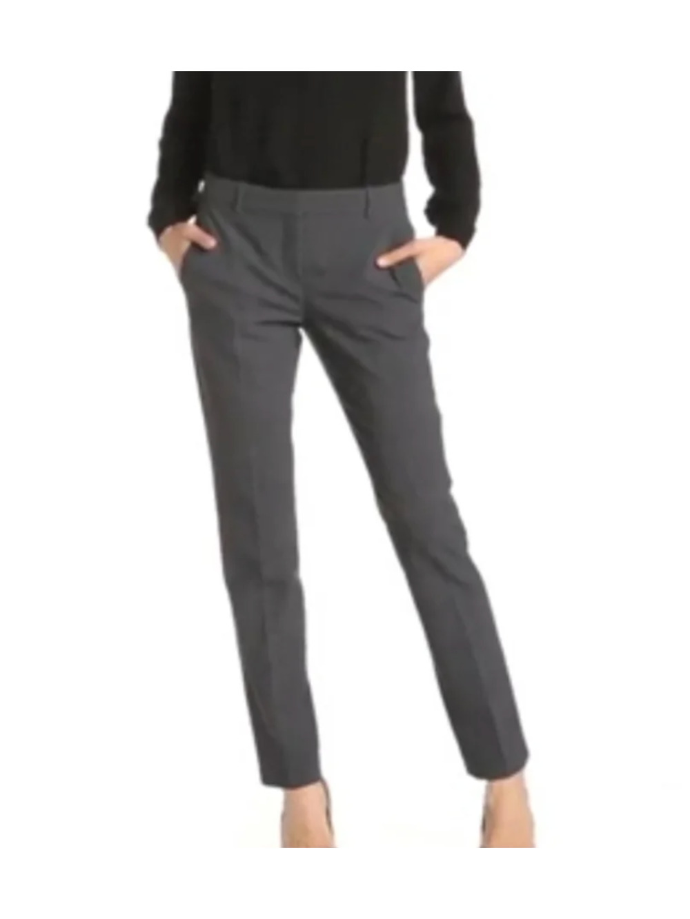 Theory NWT Louise Urban Dress Pants Charcoal Womens 6 Luxe Ankle Slacks